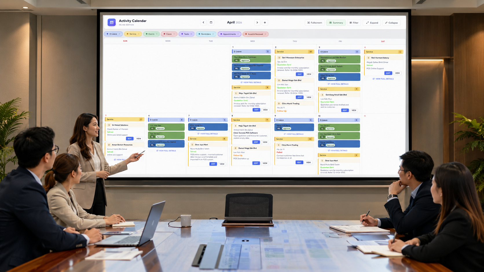 eLeave.ph activity calendar monthly HR planning dashboard